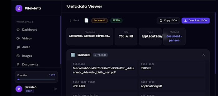 A metadata discovery and extraction