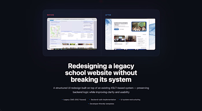 A legacy website redesign done