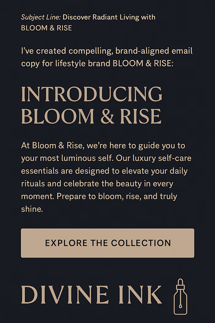 Bloom & Rise: Email Copy for a Wellness Brand