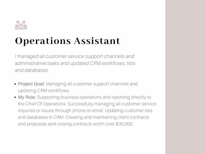 Operations Assistant