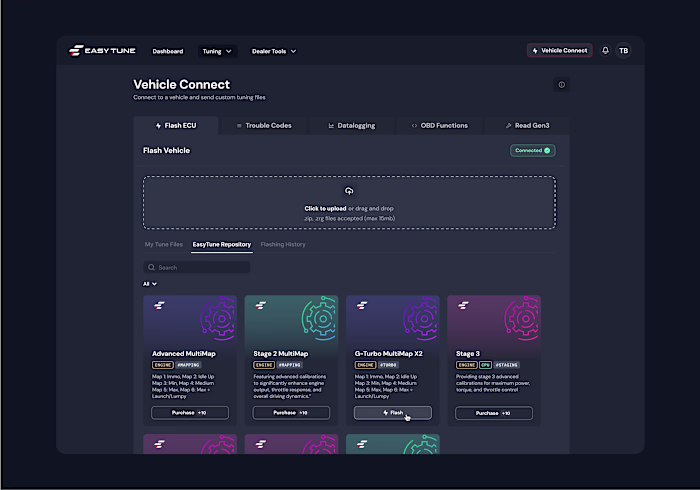 Vehicle Custom Tuning Web App - Dealer Platform