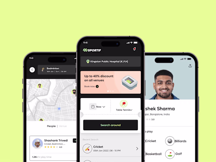 Sportif – End-to-End Mobile App UI/UX Design