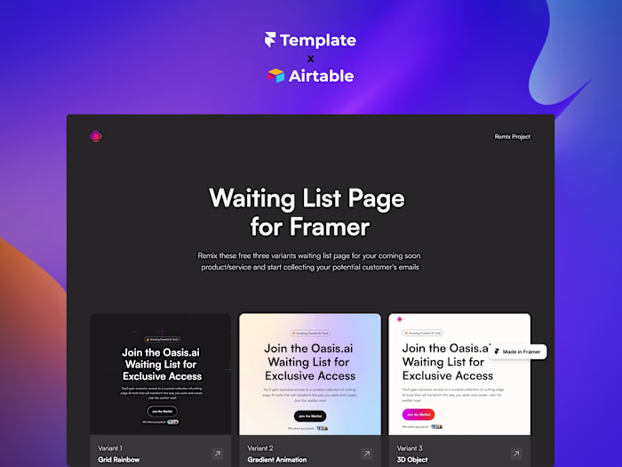 Splash Website for Waiting List Pages
