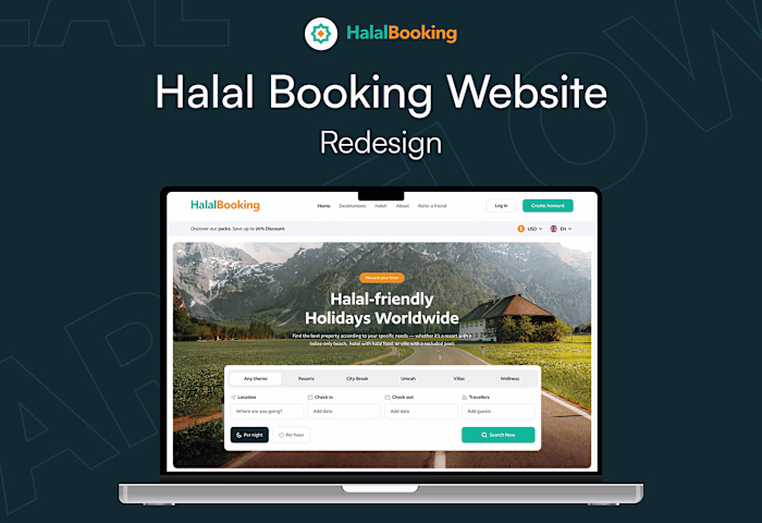 Halal Booking Website - Redesign on Behance