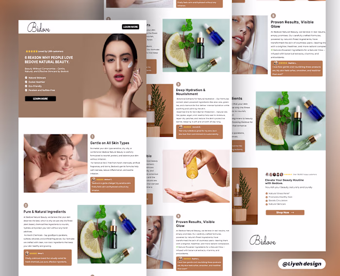 Top Picks for Radiant Skin: Bedove Skincare Listicle Page