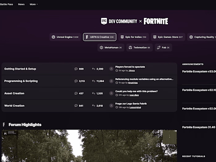 EPIC GAMES DEV COMMUNITY