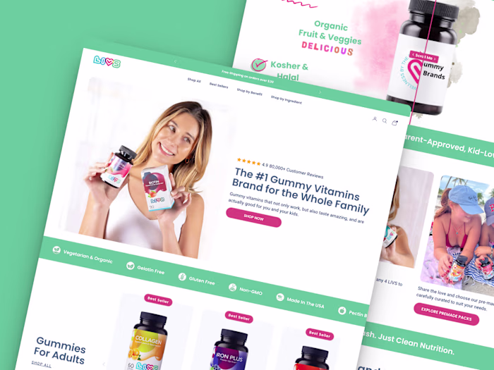 LIVS | Designed & Developed Homepage in Replo