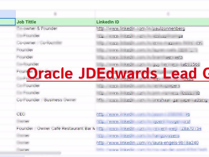 Oracle JDEdwards Lead Generation