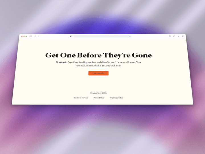 Cover image for AquaCore Landing Page