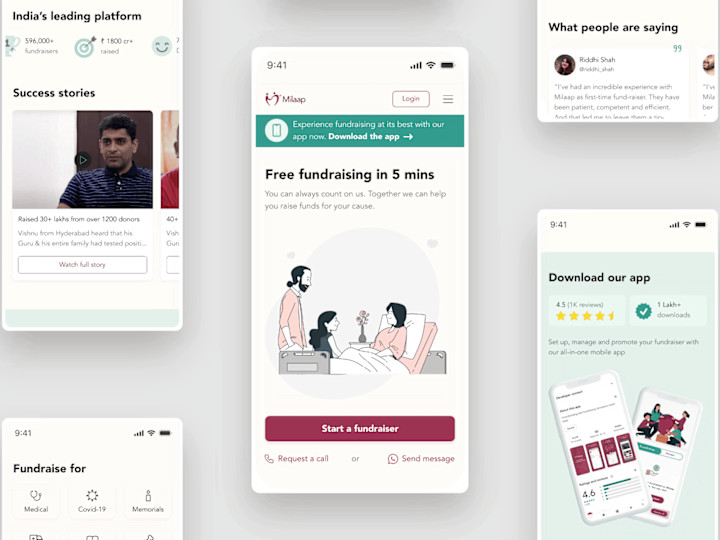 Cover image for Milaap ◦ Crowdfunding Website, 4M+ users