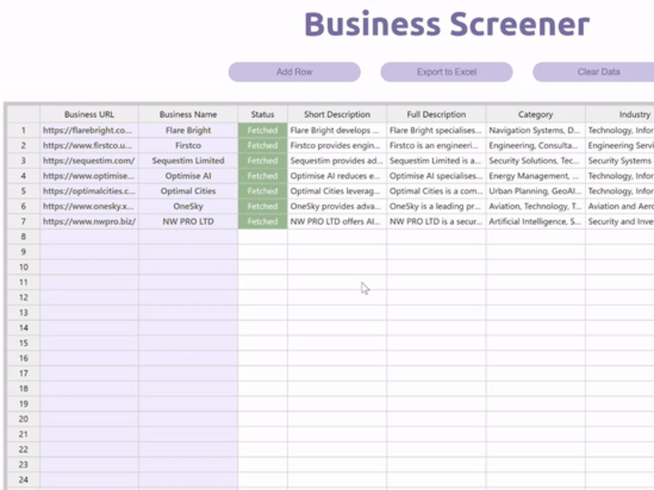 Cover image for AI Business Screener Web Application