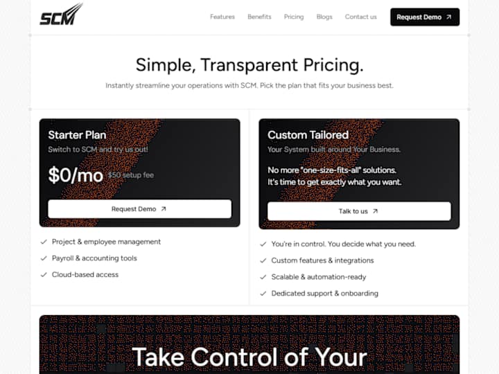 Cover image for SCM: Landing Page in Framer
