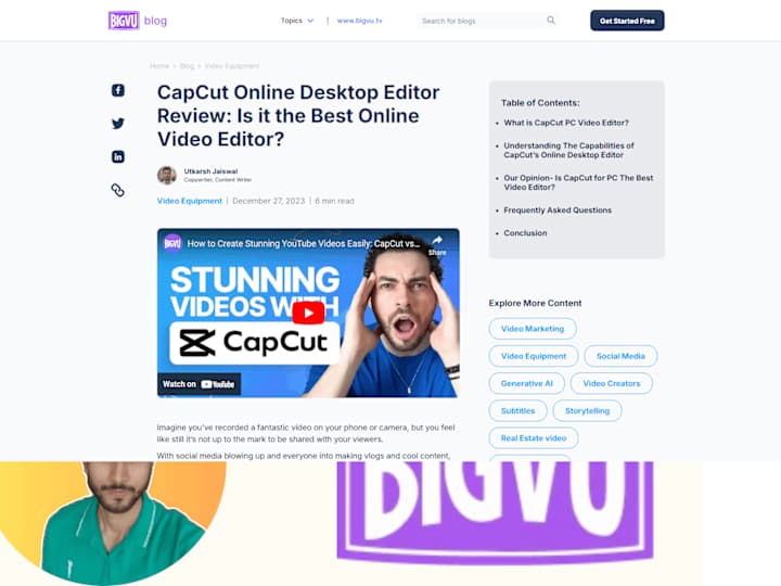 Cover image for BIGVU | SEO Friendly Blog Writing That Ranked on Top