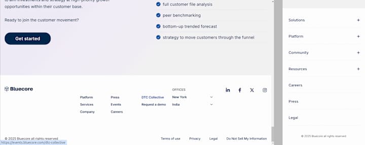 Cover image for Bluecore | Website + Javascript based Analytics SDK Development