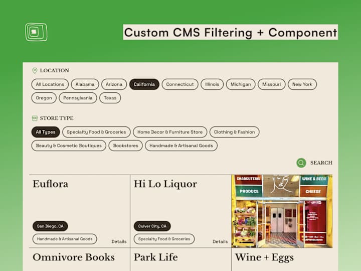 Cover image for Discover Shops - Framer CMS Filtering + Custom Component