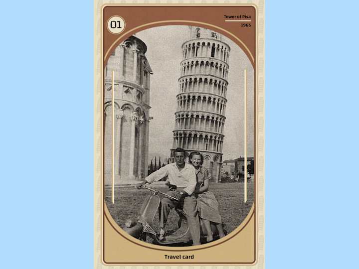 Cover image for 👩‍❤️‍👨Couple at the Leaning Tower of Pisa | Card design 