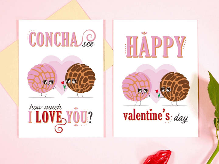 Cover image for Concha Couple | Valentine's Day Illustration | Printable Art