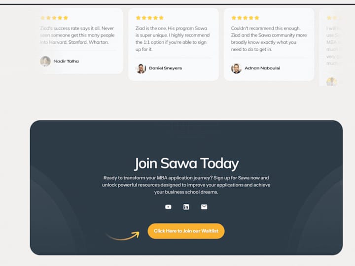 Cover image for SAWA MBA Application  | Framer Landing Page