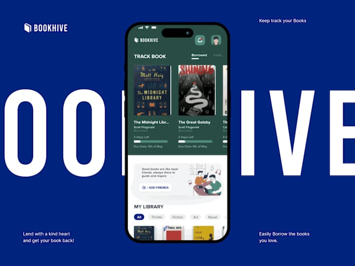 Cover image for BookHive | Mobile UI/UX Design