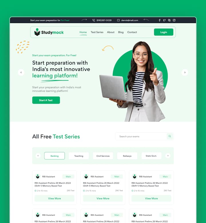Cover image for Studymock — Test Series Platform (Web Application)