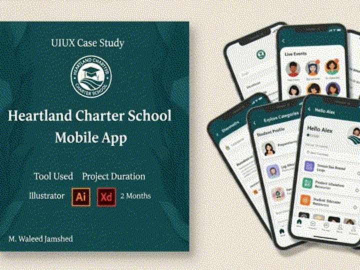 Cover image for Heartland Charter School  Branding plus UI/UX Design