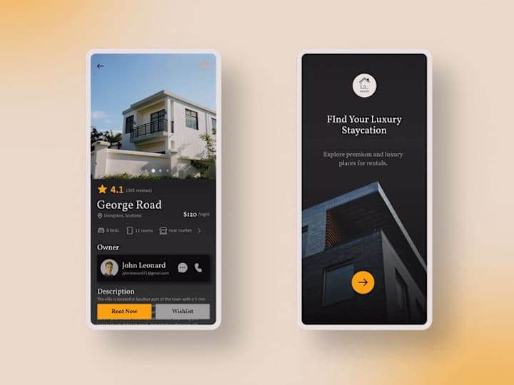 Cover image for Rentit - Holiday Homes | App UI Design