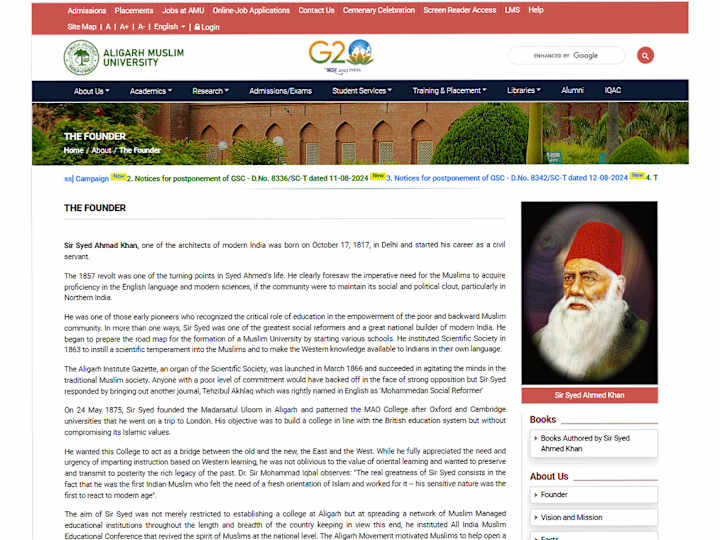 Cover image for AMU, India's 3rd Largest Govt University's Website & CRM 