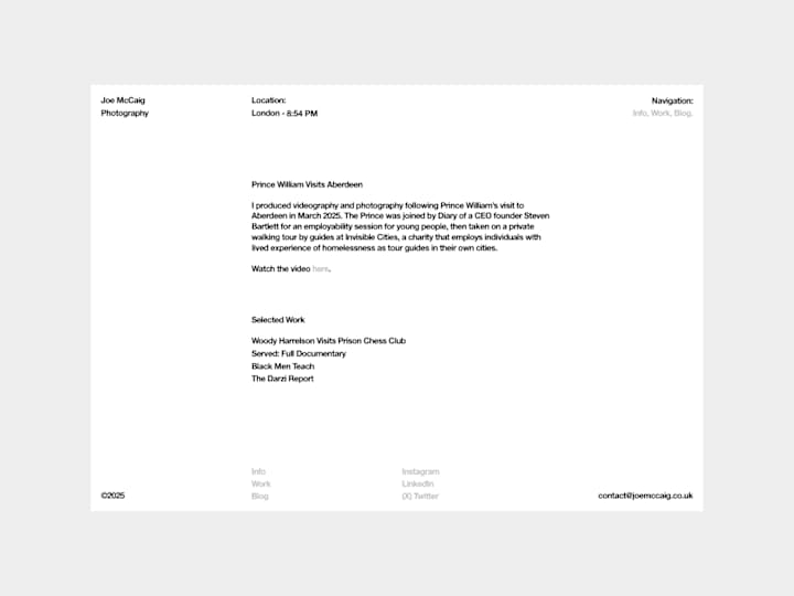 Cover image for Joe McCaig Photography Portfolio Design & Development
