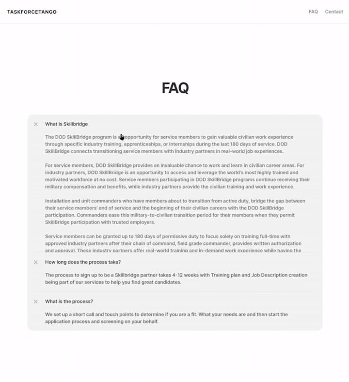 Cover image for Landing Page - Taskforce Tango