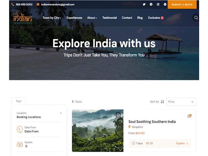 Cover image for Travel Portal for Indian Immersion