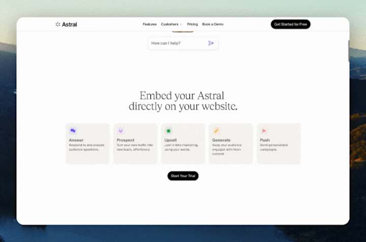 Cover image for Tryastral.com Website - Built in Framer