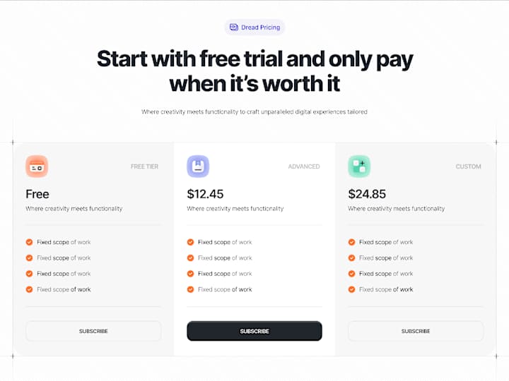 Cover image for Web Design - Dread SaaS Landing Page