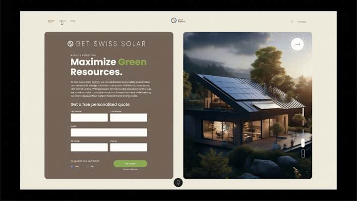 Cover image for Swiss Solar web design