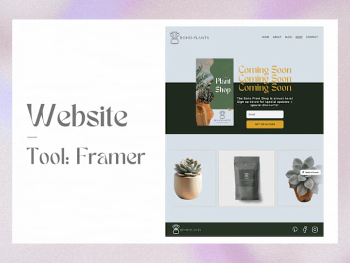 Cover image for Branding & Web Development for Boho Plants | Kittl + Framer