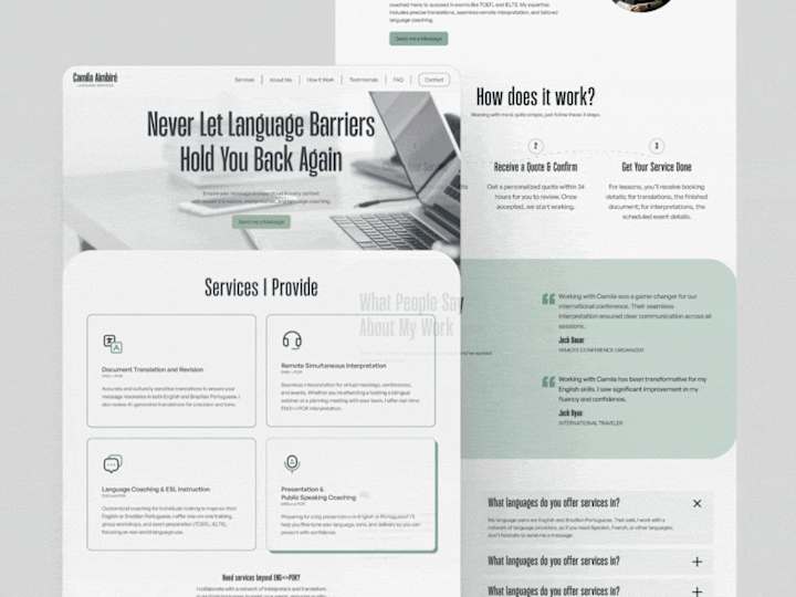 Cover image for Landing Page for Language Service Provider