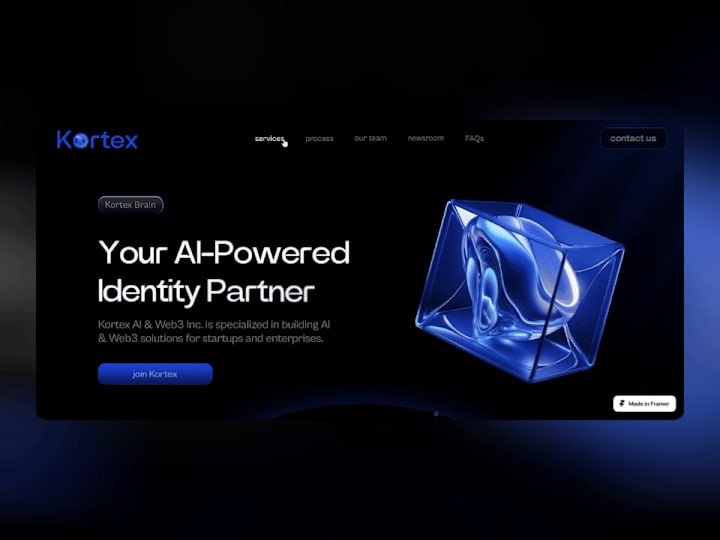 Cover image for Kortex—SaaS AI Web3 Website Design & Development ✧Framer✧