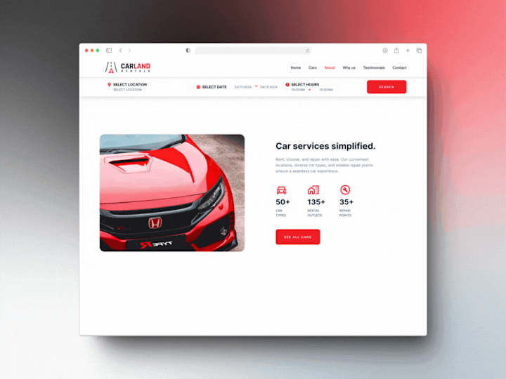 Cover image for Carland Car Dealership Landing Page