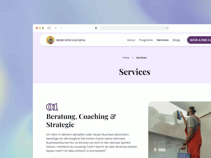 Cover image for Bizbuddy Coaching Website | Figma + Framer