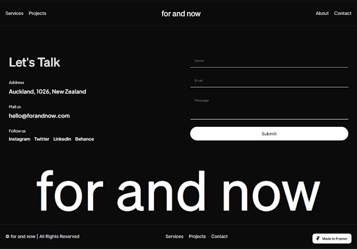 Cover image for For and Now | Framer