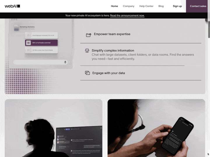 Cover image for webAi - New Home Page Development for Product Launch