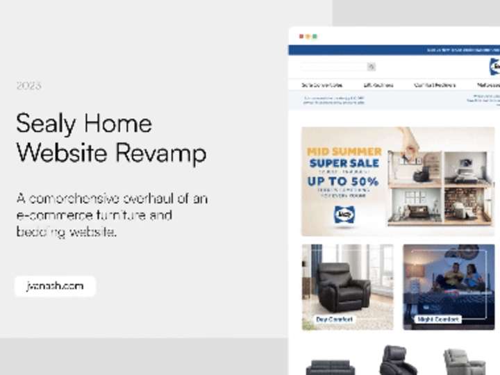 Cover image for A fresh new e-commerce website UI reflective of Sealy Home