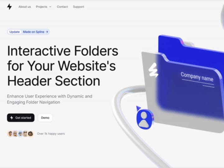 Cover image for Interactive folders animation for the landing page