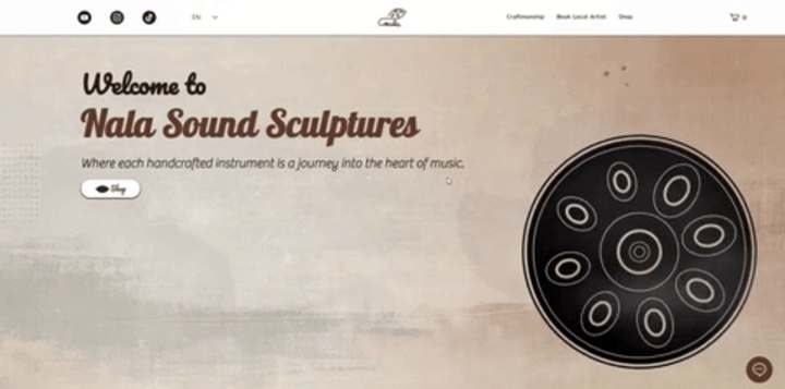 Cover image for Website Design - Nala Sound Sculptures 