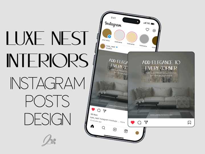 Cover image for Luxe Nest Interiors: Elegant Social Media Designs