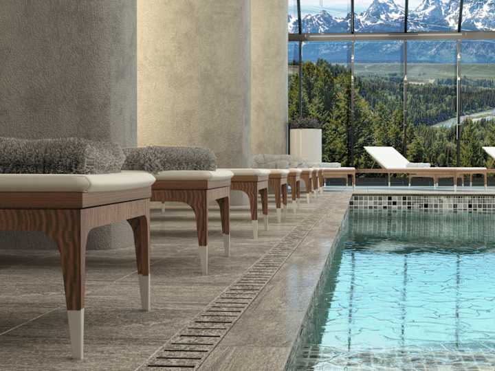 Cover image for Elegant Hotel Pool | Visualization Poiana Brașov, Romania