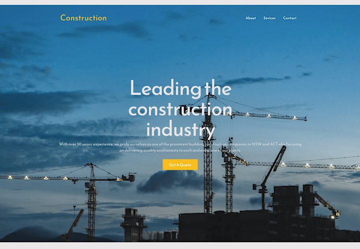 Cover image for Construction Website (Mock Company)