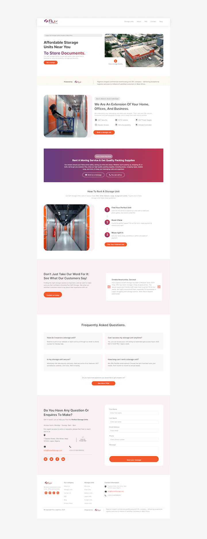 Cover image for Flux logistics website