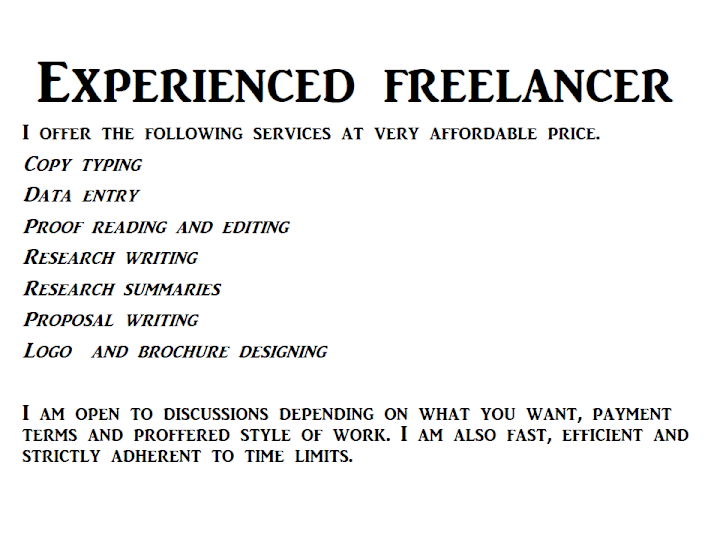 Cover image for Experienced freelancer