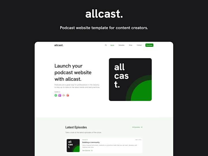 Cover image for allcast - Framer Template