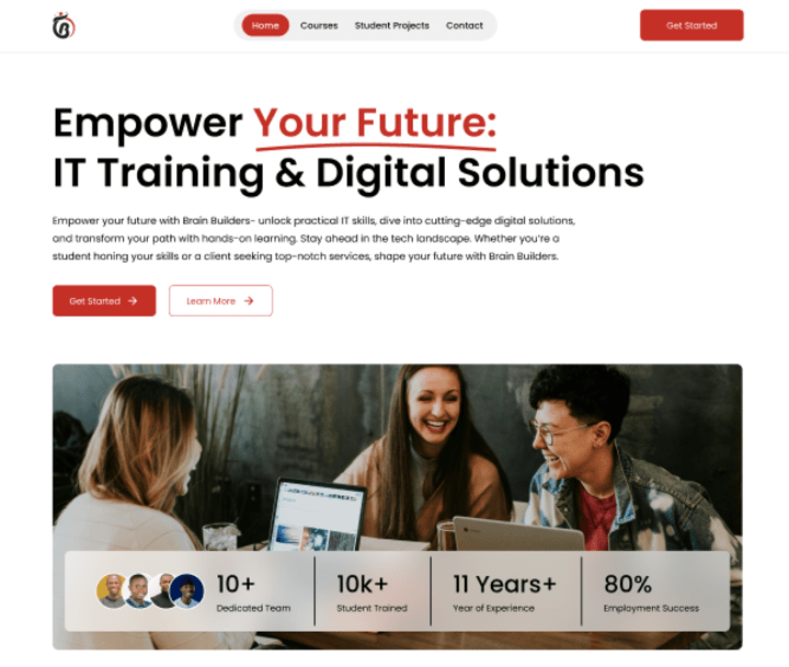 Cover image for Brain Builders I.T Firm Website Redesign